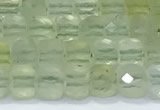 CCU832 15 inches 4mm faceted cube prehnite beads