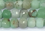 CCU834 15 inches 4mm faceted cube Australia chrysoprase beads