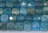 CCU853 15 inches 4mm faceted cube apatite beads