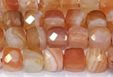 CCU865 15 inches 6mm faceted cube agate beads