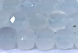 CCU871 15 inches 4mm faceted cube blue chalcedony beads