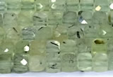 CCU877 15 inches 4mm faceted cube prehnite beads