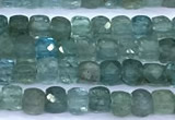 CCU880 15 inches 4mm faceted cube apatite beads