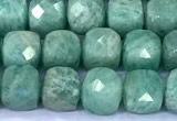 CCU881 15 inches 4mm faceted cube amazonite beads