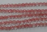 CCY110 15.5 inches 4mm faceted round cherry quartz beads wholesale