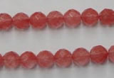 CCY112 15.5 inches 8mm faceted round cherry quartz beads wholesale