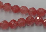 CCY113 15.5 inches 10mm faceted round cherry quartz beads wholesale