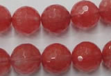 CCY115 15.5 inches 14mm faceted round cherry quartz beads wholesale