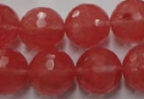 CCY116 15.5 inches 16mm faceted round cherry quartz beads wholesale