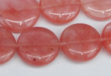 CCY153 15.5 inches 20mm flat round cherry quartz beads wholesale