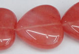 CCY164 15.5 inches 30*30mm heart cherry quartz beads wholesale