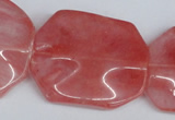 CCY167 15.5 inches 30*40mm wavy rectangle cherry quartz beads