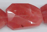 CCY169 15.5 inches 30*40mm twisted & faceted rectangle cherry quartz beads