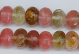 CCY207 15.5 inches 10*14mm faceted rondelle volcano cherry quartz beads