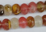 CCY208 15.5 inches 12*16mm faceted rondelle volcano cherry quartz beads