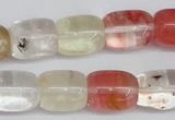 CCY210 15.5 inches 12*16mm cuboid volcano cherry quartz beads