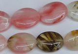 CCY218 15.5 inches 15*20mm oval volcano cherry quartz beads