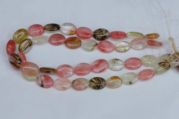 CCY218 15.5 inches 15*20mm oval volcano cherry quartz beads