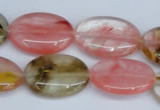 CCY219 15.5 inches 18*25mm oval volcano cherry quartz beads