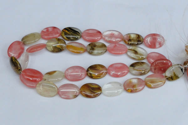 CCY219 15.5 inches 18*25mm oval volcano cherry quartz beads