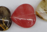 CCY232 15.5 inches 30*30mm heart volcano cherry quartz beads