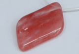 CCY235 Top-drilled 30*50mm marquise volcano cherry quartz beads