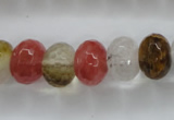 CCY404 15.5 inches 10*14mm faceted rondelle volcano cherry quartz beads