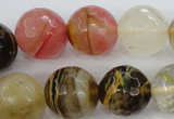 CCY507 15.5 inches 18mm faceted round volcano cherry quartz beads