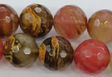 CCY508 15.5 inches 20mm faceted round volcano cherry quartz beads