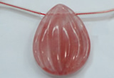 CCY57 30*40mm top-drilled teardrop cherry quartz beads wholesale