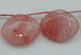 CCY58 25*30mm top-drilled conch cherry quartz beads wholesale