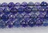 CCY601 15.5 inches 6mm faceted round blue cherry quartz beads