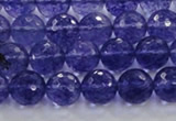 CCY603 15.5 inches 10mm faceted round blue cherry quartz beads