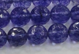 CCY605 15.5 inches 14mm faceted round blue cherry quartz beads