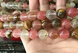 CCY635 15.5 inches 14mm round volcano cherry quartz beads wholesale