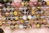 CCY642 15.5 inches 8mm round volcano cherry quartz beads