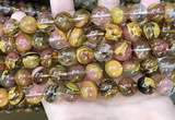 CCY644 15.5 inches 12mm round volcano cherry quartz beads