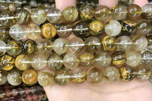 CCY650 15.5 inches 14mm round volcano cherry quartz beads