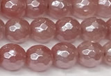 CCY665 15 inches 6mm faceted round AB-color cherry quartz beads