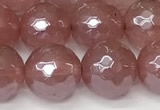 CCY667 15 inches 10mm faceted round AB-color cherry quartz beads