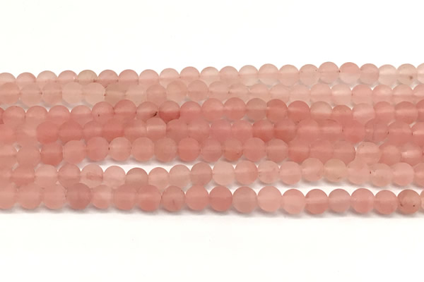 CCY670 15 inches 4mm round matte cherry quartz beads