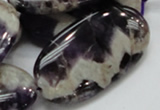 CDA14 15.5 inches 25*50mm oval dogtooth amethyst quartz beads