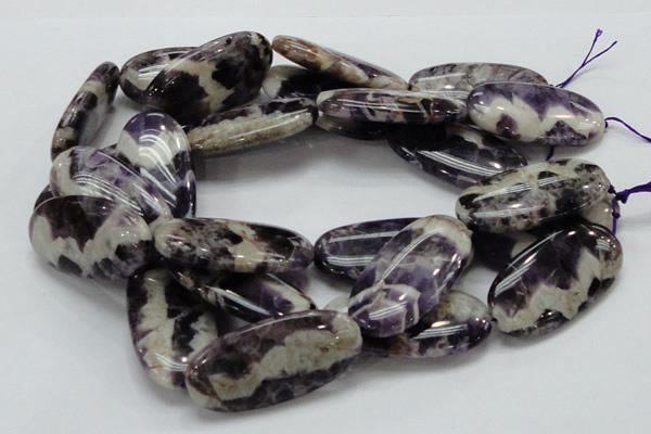 CDA14 15.5 inches 25*50mm oval dogtooth amethyst quartz beads