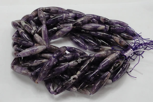 CDA16 15.5 inches 10*35mm rice dogtooth amethyst quartz beads