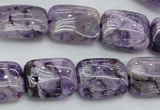 CDA310 15.5 inches 13*18mm rectangle dyed dogtooth amethyst beads