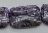 CDA312 15.5 inches 25*35mm rectangle dyed dogtooth amethyst beads