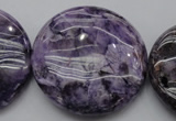 CDA318 15.5 inches 40mm flat round dyed dogtooth amethyst beads