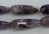 CDA32 15.5 inches 10*30mm faceted teardrop dogtooth amethyst beads