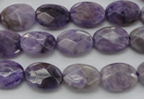 CDA323 15.5 inches 10*14mm faceted oval dyed dogtooth amethyst beads