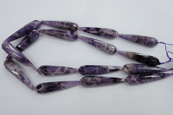 CDA33 15.5 inches 12*50mm faceted teardrop dogtooth amethyst beads